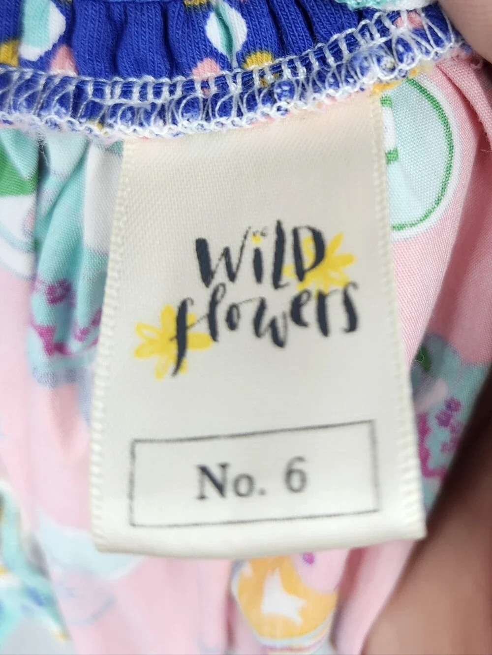Wildflowers Girls Sundress Size 6 Pink Blue Bicycle Scooter Print Ruffle Dress